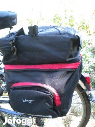 Új Take Off Kerékpár Táska Szett + esővédő huzat