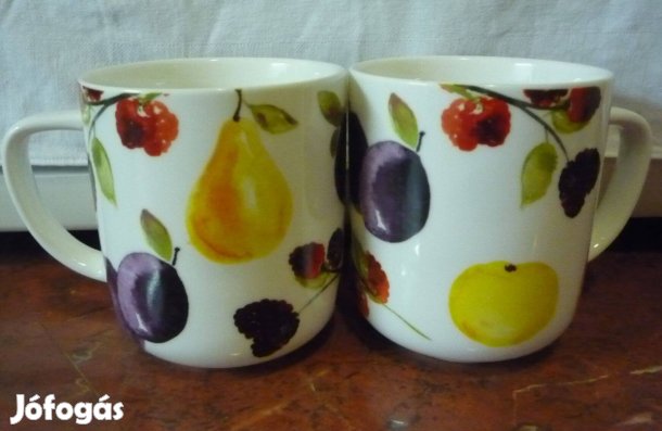 Új Tchibo gyümölcs mintás porcelán bögre párban egyben