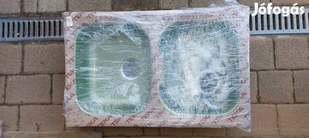 Új Teka kétmedencés mosogatótálca nagyméretű leeresztővel és szifonnal