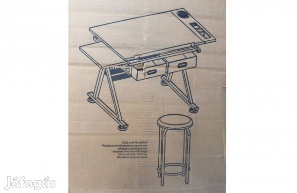 Új Timeless Tools Műszaki Rajzasztal Állítható Dönthető 120x60 cm Szék