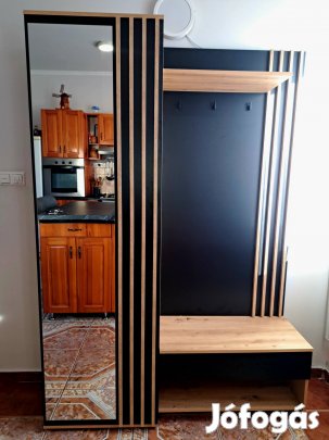 Új Tölgy színű Előszoba Bútor/-fal zárható kabát szekrénnyel Eladó!!!