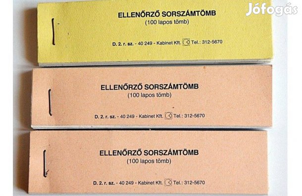 Új Tombola tömbök - 3 x 100 darab, hiánytalan tömb