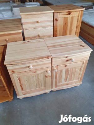 Új Tömör fenyő 1 ajtós 1 fiókos Éjjeli szekrény eladó (10)