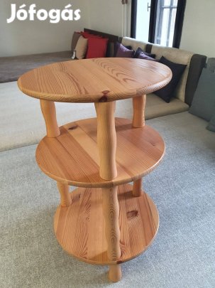 Új Tömör fenyő Kerek asztalka eladó (10)
