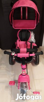 Új Tricikli 3 Kerekű Bicikli Szülő Kormányos Napfény Tetős