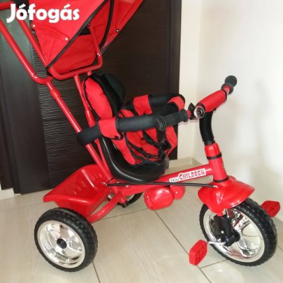 Új Tricikli 3 Kerekű Bicikli Szülő Kormányos Napfény Tetős