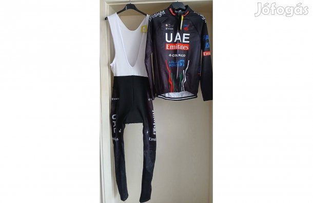 Új UAE thermo kerékpáros szett M-es méretben