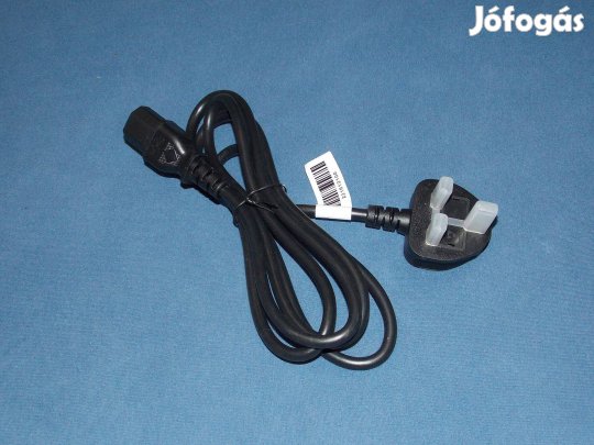 Új UK hálózati tápkábel, 2 méter, PC-hez, monitorhoz, 3 pólusú brit