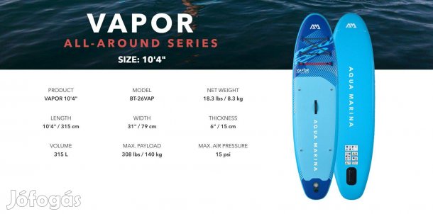 Új Vapor (Ocean Pulse) - All-around iSUP, felfújható szörfdeszka