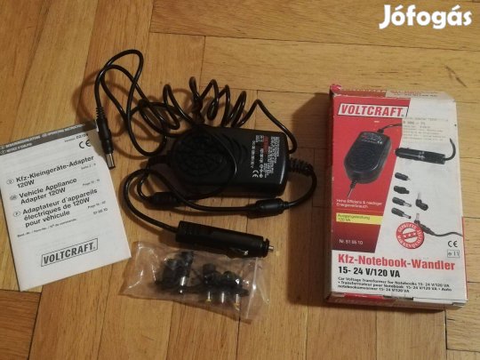 Új Voltcraft autós laptop töltő 120W