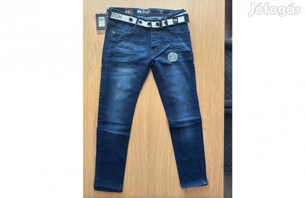 Új W32-38 Crosshatch Barbeck Dark Wash Farmernadrág Farmer Nadrág