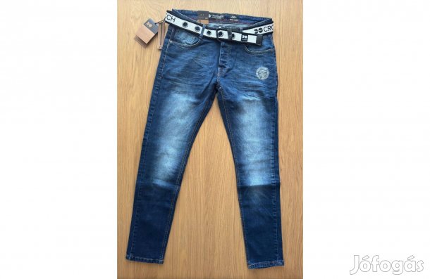 Új W32 L32 Crosshatch Barbeck Stone Wash Farmernadrág Nadrág Farmer