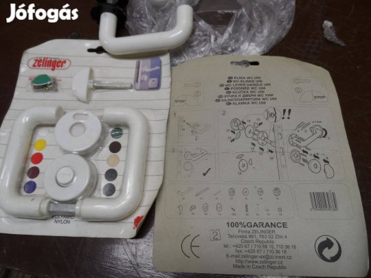 Új WC ajtókilincs elzáróval műanyag rozettás