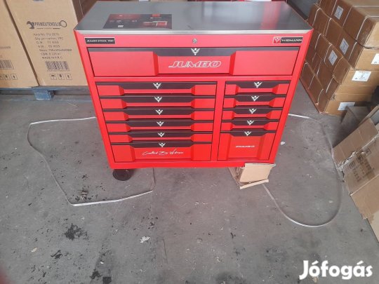 Új Widmann Jumbo 12 fiókos műhelykocsi, szerszámoskocsi feltöltve