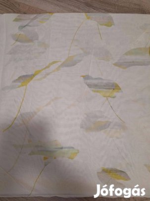 Új Zöld-szürke nagy mintás függöny (8m x 295 cm)