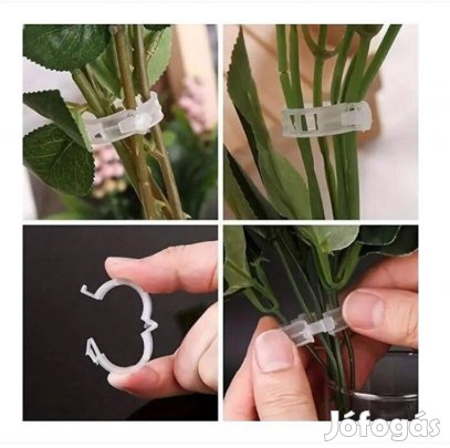 Új! 100db-os műanyag növénytámasz, szárrőgzítő klipsz