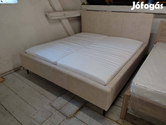 Új, 180x200cm-es ágyneműtartós franciaágy, új matracokkal kompletten