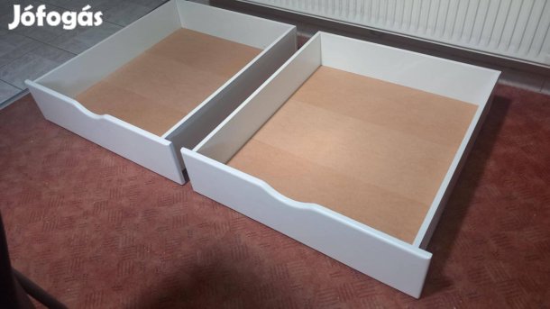 Új! 2 db gurulós ágyneműtartó, fehér, 85 x 80 x 20 cm!