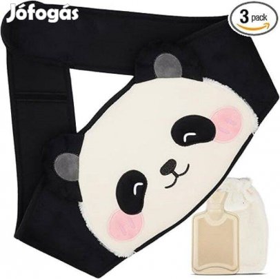 Új! 3db-os melegvízes palack készlet plüss huzattal / övvel