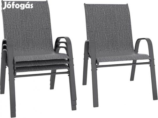 Új! 4db-os kerti szék cirmos szürke