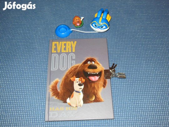 Új, A Kis kedvencek titkos élete figurák + lakatos emlékkönyv, napló