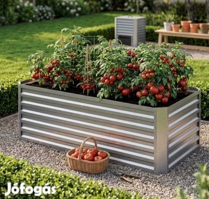 Új! Acél magas ágyás. 180 x 90 cm