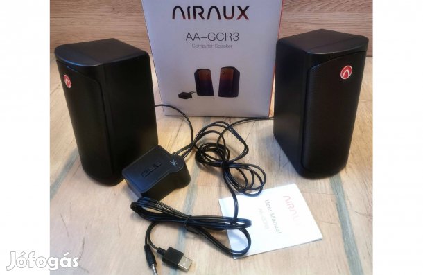 Új, Airaux AA-GCR3 számítógép hangszóró RGB fény HiFi sztereó