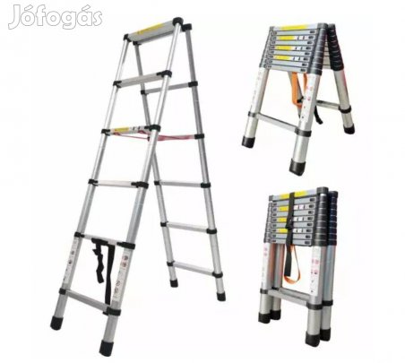 Új, Alumínium 2x 6 fokos létra, teleszkópos, 170cm