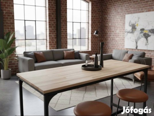 Új! Bárasztal. Tömör Bükkfa lappal,fémvázzal