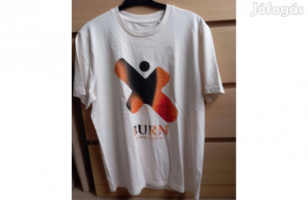 Új! Burn fehér L méretű pamut póló
