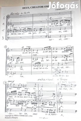 Új! Csemiczky kotta akcióban -vegyeskarra (30 db együtt)
