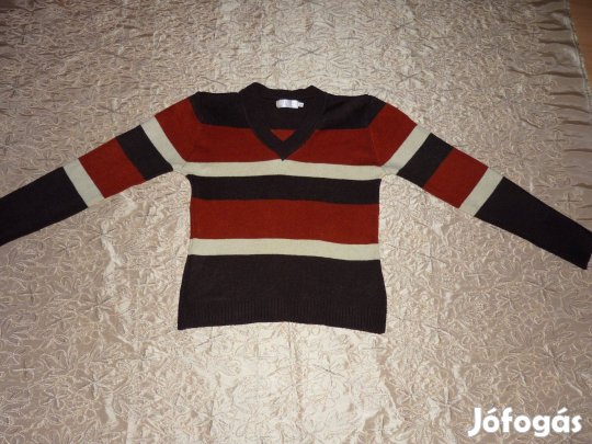 Új- Csíkos női puha pulóver 38-40