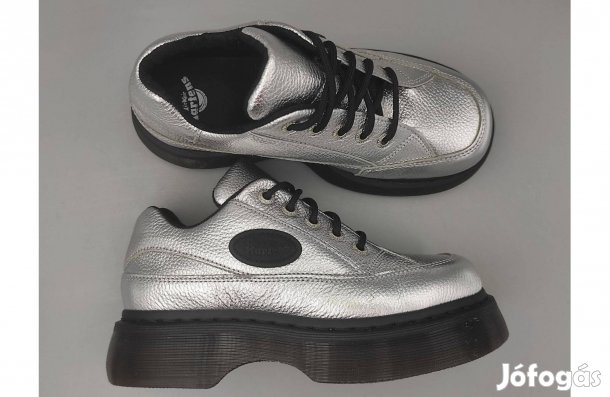 Új! DR. Martens Buzz ezüst bőr cipő, 37 -es