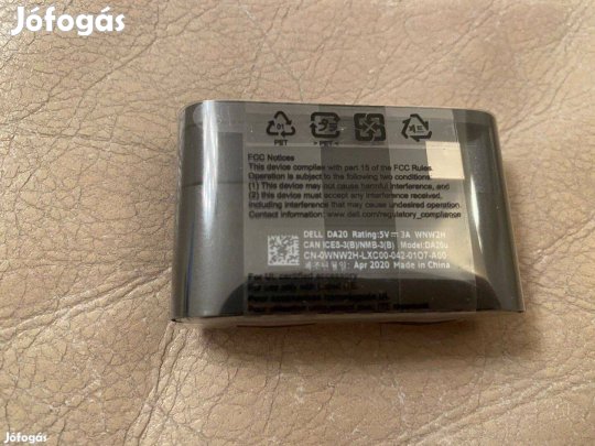 Új! Dell DA20 USB Type-C to HDMI/USB Type-A Adapter USB-C adapter WNW2