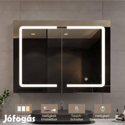 Új! Dictac Fürdőszobai tükrös szekrény 80cm