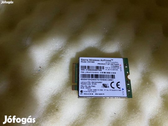 Új! Eladó Lenovo Thinkpad EM7455 4G LTE Mobile Broadband modem 00JT542