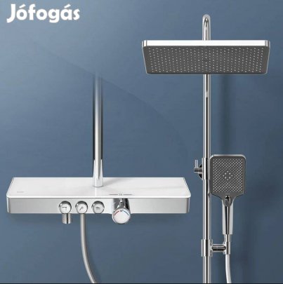 Új! Emke FR10 zuhanyrendszer króm termosztáttal, üveg polccal