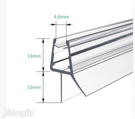 Új! Emke zuhanytömítés vízzáró 4-6mm üveghez 100cm méretre vágható