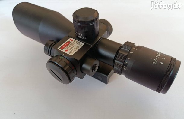 Új! Fegyvertávcső céltávcső 2.5-10x40 lézerrel világító szálkereszt