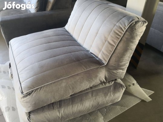 Új! Fotelágy jellegű földön álló fotel, ezüstszürke bársony 79e