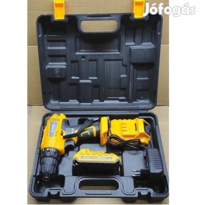 Új, Fúrógép, és Csavarbehajtó, 2db 18V Li-ion akkumulátorral töltővel