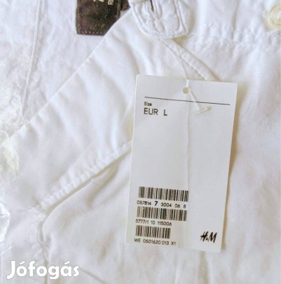 Új! H&M Fehér Ing! 100% Pamut! - Férfi! - Bontatlan Csomagolás! L