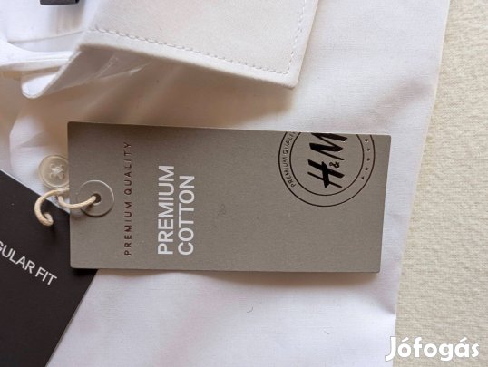 Új! H&M Férfi Fehér Ing! 100% Pamut! - Normál Szabás! - Méret L -