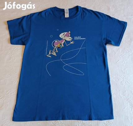 Új "Hajrá Magyarok!" Kék Vízilabda Drukker Férfi Póló (L méret)