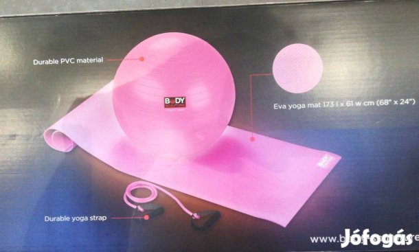 Új! Jóga szett, jógaszőnyeg, labda és gumikötél vadonatúj eladó