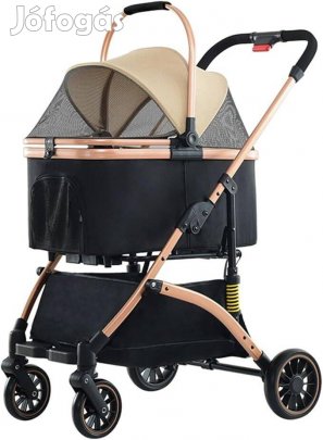 Új! Kisállat babakocsi arany