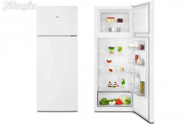 Új, Kombinált felülfagyasztós hűtőszekrény, 144 cm, fehér, AEG