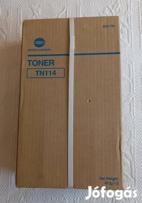 Új "Konica Minolta" TN 114 2 Darabos Fekete Másolótoner Kazetta