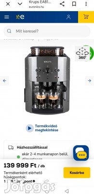 Új, Krups darálós kávéfőző 2 év garanciával 
