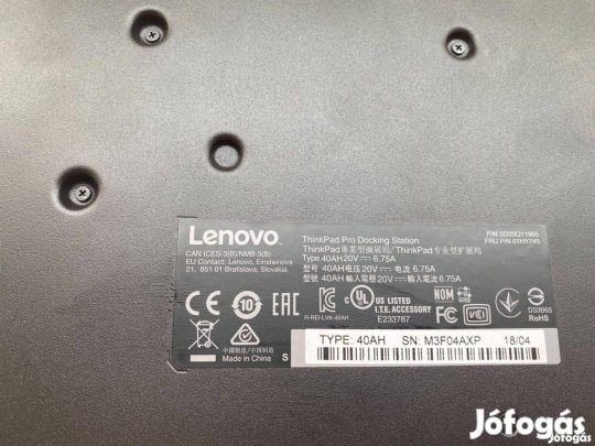 Új! Lenovo Pro dokkoló 40AH20V dokkoló 40AH Thinkpad Pro dokkoló 01HY7